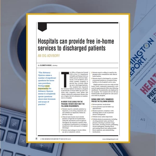 Hospitals Can Provide Free In-Home Services to Discharged Patients